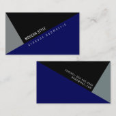モダンミニマルエレガントGeometric Blue 名刺 (正面/裏面)