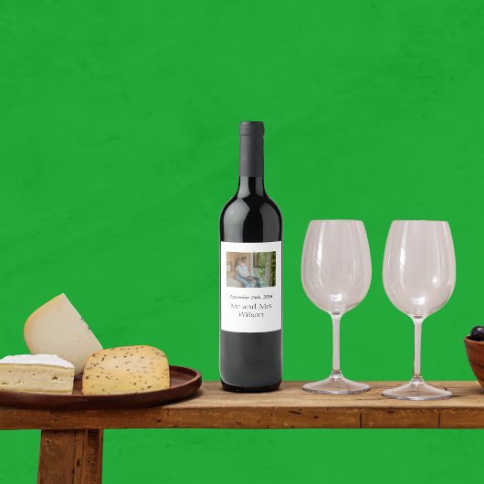 モダンミニマルエレガントPhoto Wine Labels ワインラベル