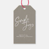 モダンミニマルエレガントscript holiday photo ギフトタグ (正面)