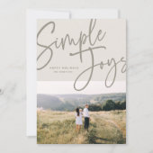 モダンミニマルエレガントscript holiday photo シーズンカード (正面)