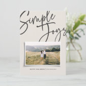 モダンミニマルエレガントscript holiday photo シーズンカード (スタンド正面)