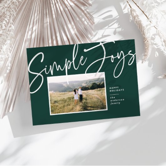モダンミニマルエレガントscript holiday photo シーズンカード