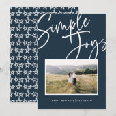 モダンミニマルエレガントscript holiday photo シーズンカード (正面/裏面)
