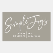 モダンミニマルエレガントscript holiday photo 長方形シール (正面)