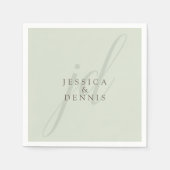 モダンミニマルエレガントScript Monogram結婚's スタンダードカクテルナプキン (正面)