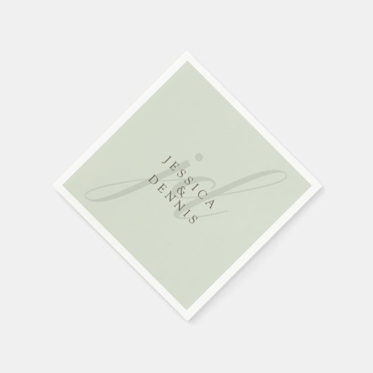 モダンミニマルエレガントScript Monogram結婚's スタンダードカクテルナプキン (角)