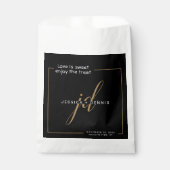 モダンミニマルエレガントScript Monogram結婚's フェイバーバッグ (正面)