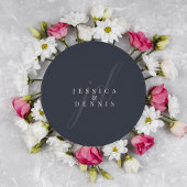 モダンミニマルエレガントScript Monogram結婚's ラウンドシール