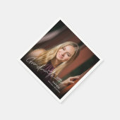 モダンミニマルエレガントScript Photo スタンダードカクテルナプキン (角)