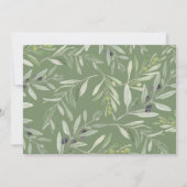 モダンミニマルオリーブの枝結婚葉写真 案内状 (裏面)