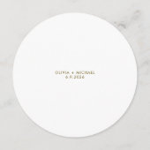 モダンミニマルオリーブグリーンラウンド結婚ズ メニュー (裏面)