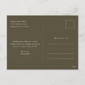 モダンミニマルオリーブグリーン4枚の写真クリスマス シーズンポストカード (裏面)