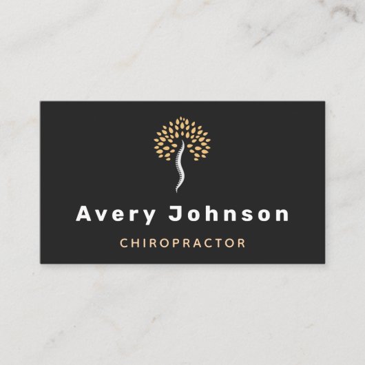 モダンミニマルカイロプラクターカイロプラクティック背 名刺 (正面)