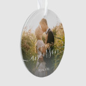 モダンミニマルカスタムエレガント写真 オーナメント (正面)