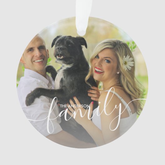 モダンミニマルカスタムエレガント写真 オーナメント (正面)