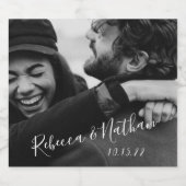 モダンミニマルカスタムスクリプ結婚ト写真 リキュールボトルラベル (シングルラベル)