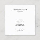 モダンミニマルカスタムテンプレート スクエア名刺 (裏面)