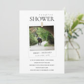 モダンミニマルカスタムフォトカップルのシャワー招待状 サンキューカード (スタンド正面)