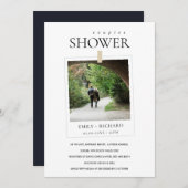 モダンミニマルカスタムフォトカップルのシャワー招待状 サンキューカード (正面/裏面)