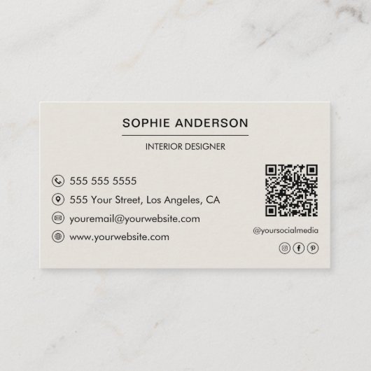 モダンミニマルカスタムプロフェッショナル 名刺 (裏面)