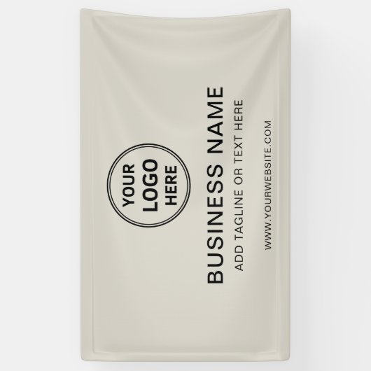 モダンミニマルカスタムロゴ事業ブランディング 横断幕 (縦)