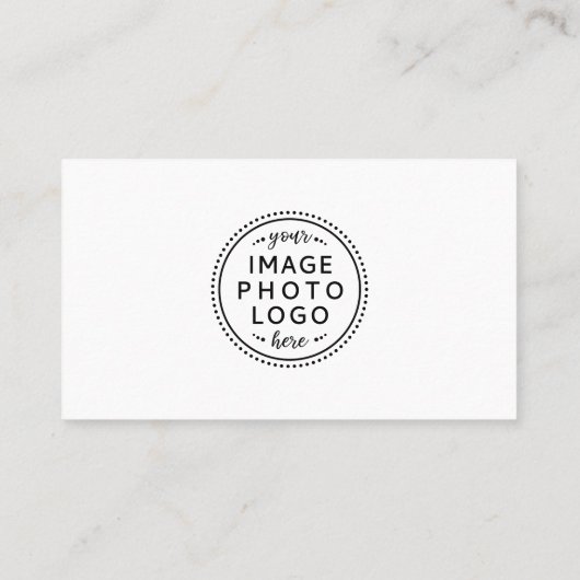 モダンミニマルカスタム写真のロゴ白 名刺 (裏面)
