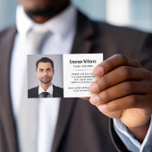 モダンミニマルカスタム写真のロゴ白 名刺