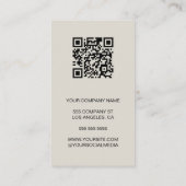 モダンミニマルカスタム写真ロゴQR名刺 名刺 (裏面)