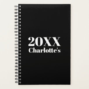 モダンミニマルカスタム白黒年名 プランナー手帳