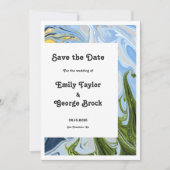 モダンミニマルカラフルお洒落結婚抽象芸術 セーブザデート (正面)