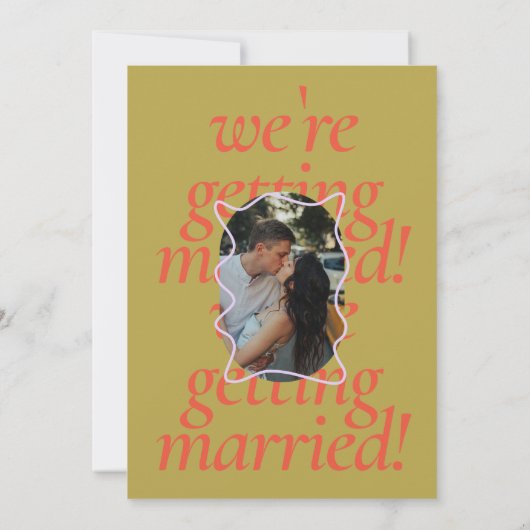 モダンミニマルカラフルオレン結婚ジュ 招待状 (裏面)