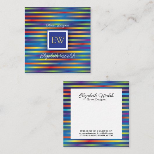 モダンミニマルカラフルグラディエント新デザイン スクエア名刺 (正面/裏面)