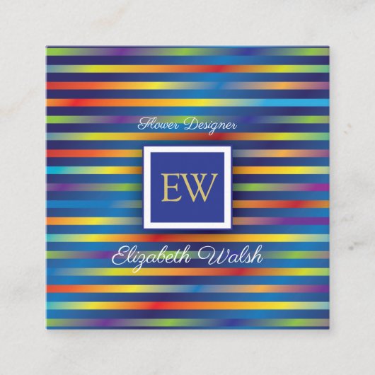 モダンミニマルカラフルグラディエント新デザイン スクエア名刺 (正面)