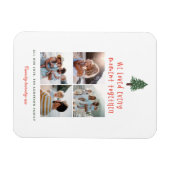 モダンミニマルカラフル家族のクリスマス マグネット (横)