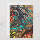 モダンミニマルカラフル芸術的結婚抽象芸術 招待状 (裏面)