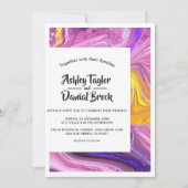 モダンミニマルカラフル銀河系結婚抽象芸術 招待状 (正面)