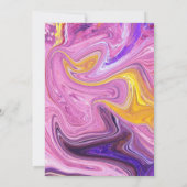 モダンミニマルカラフル銀河系結婚抽象芸術 招待状 (裏面)