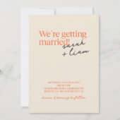 モダンミニマルカラフル |ベージュ結婚ズ 招待状 (正面)