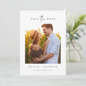 モダンミニマルカリグラフィーフォトウェディング セーブザデート (スタンド正面)