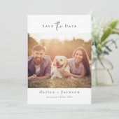 モダンミニマルカリグラフィーフォトウェディング セーブザデート (スタンド正面)