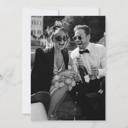 モダンミニマルカリグラフィー写真 セーブザデート (裏面)