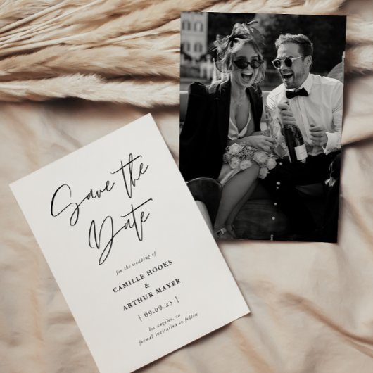 モダンミニマルカリグラフィー写真 セーブザデート