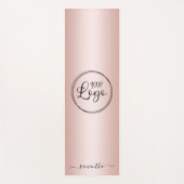 モダンミニマルガーリーバラ金ゴールドグラデーションのロゴ ヨガマット (正面)