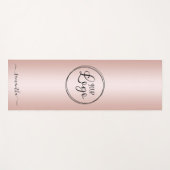 モダンミニマルガーリーバラ金ゴールドグラデーションのロゴ ヨガマット (正面(横))