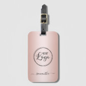 モダンミニマルガーリーバラ金ゴールドグラデーションのロゴ ラゲッジタグ (正面縦)