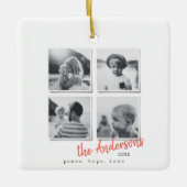 モダンミニマルクリスマスの写真 セラミックオーナメント (正面)