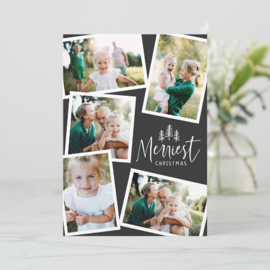 モダンミニマルクリスマスの素朴な数々の写真 シーズンカード (スタンド正面)