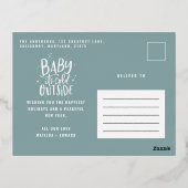 モダンミニマルクリスマスエレガント赤ちゃん 箔シーズンポストカード (裏面)