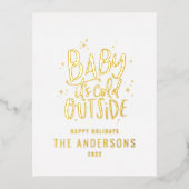 モダンミニマルクリスマスエレガント赤ちゃん 箔シーズンポストカード (正面)