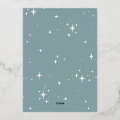 モダンミニマルクリスマスエレガント青 箔シーズンカード (裏面)